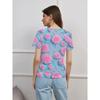 Women's Summer Round Neck Short Sleeved T-shirt Paired with 3D Floral Print Casual Top Breathable and Machine Washable Suitable for Outdoor Daily Wear