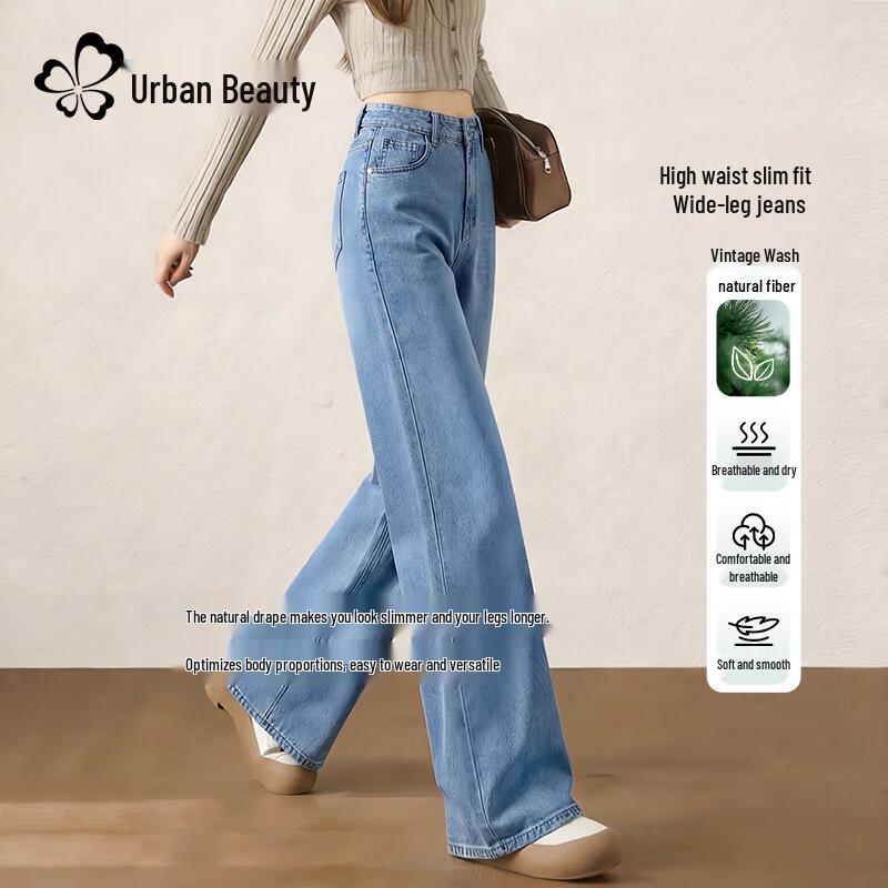Women s Tencel Lyocell High-Waist Wide-Leg Jeans XL