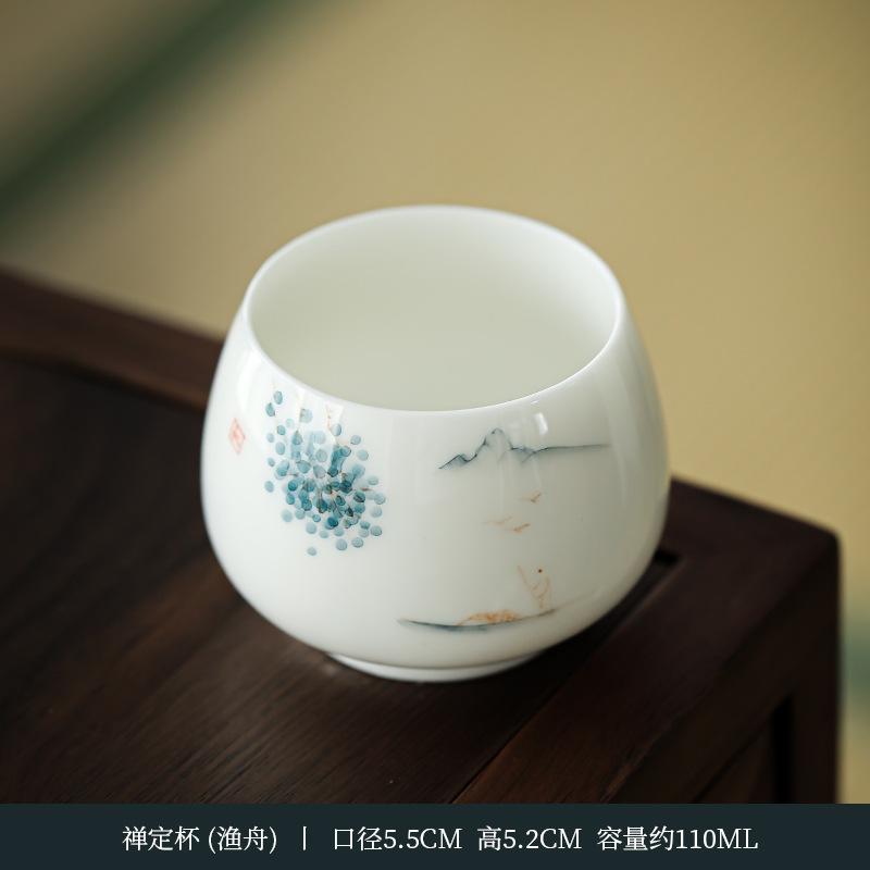 Hand Painted Ceramic Tea Cup Personal Master Gongfu Tea Ware Single Bowl for Home Use Chinese Tea Ceremony Unique Gift