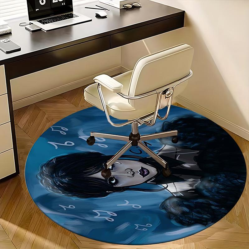The Addams Family Chair Mat Round Rug Office Carpet, Non Slip, Suitable for Living Rooms, Bedrooms,Decor1205732a