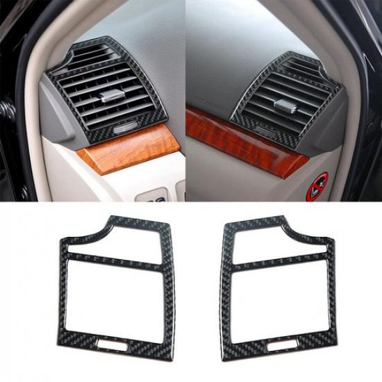 2Pcs Carbon Fiber Interior Side AC Air Vent Cover Trim For Toyota Camry 2007-11