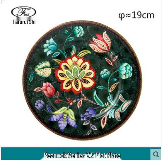 Peacock Green Luxury Ceramic Tea Set with Gold Trim – Western Plates and Dishes