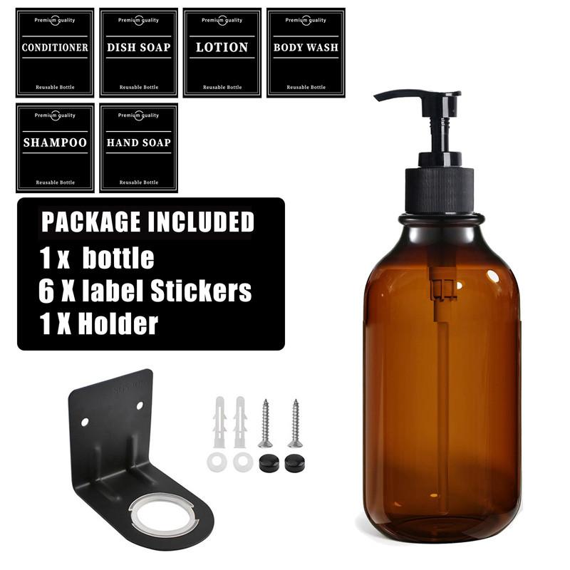 500ml Shampoo Conditioner Bodywash DIspenser Bottle Wall Mounted Bathroom Farmhouse Decor Soap Bottle with Sticker