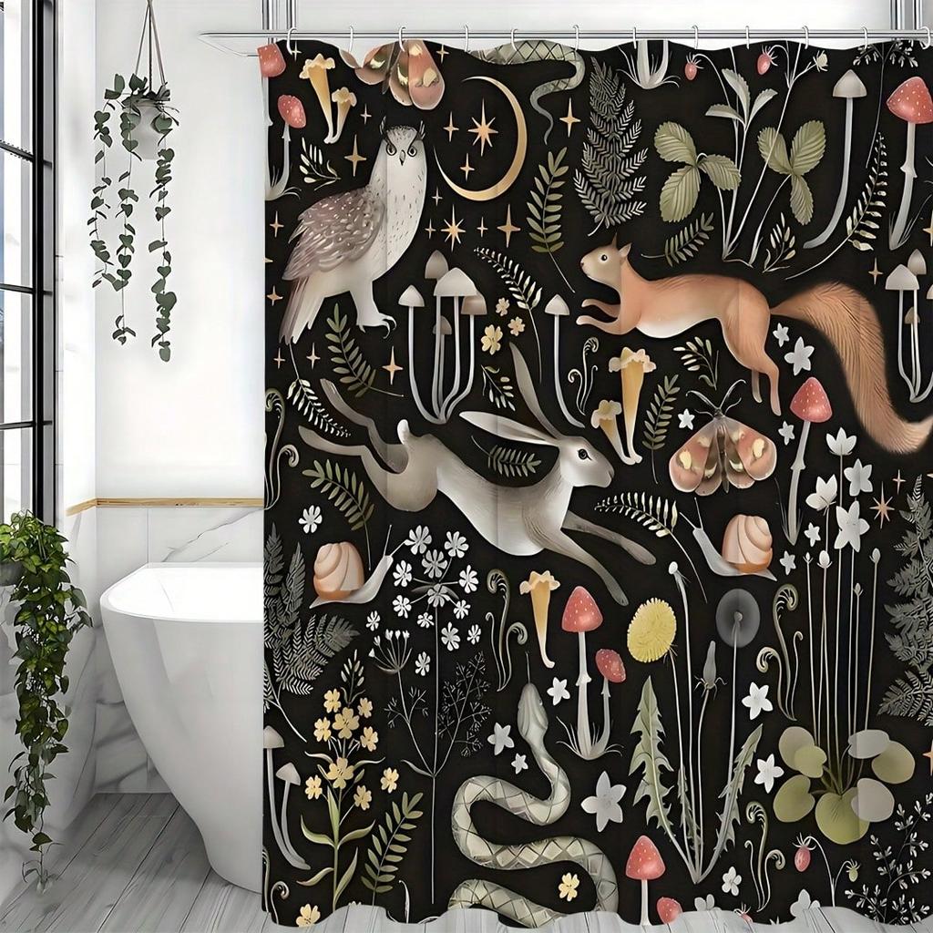 Enchanted Forest Shower Curtain: Embrace The Magical Design, Soft Fabric, And Nature Vibes For Your Cozy Bathroom