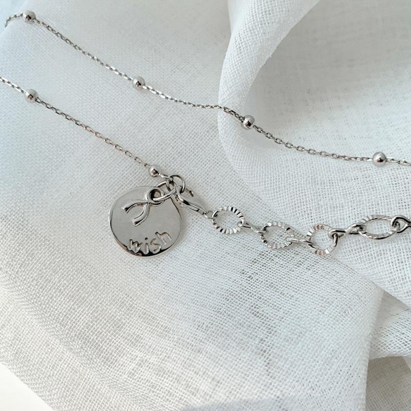 ANENJERY Asymmetrische Kette mit Münzanhänger für Damen, minimalistische Schlüsselbeinkette, Choker, Partyschmuck