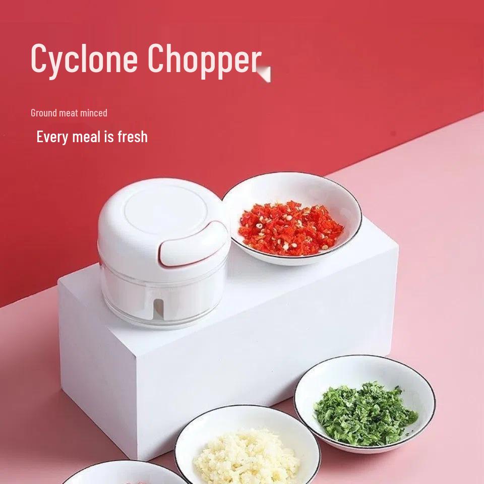Manual Garlic and Ginger Chopper - Mini Pull Mincer for Garlic, Ginger, and Chili
