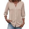 Damen Freizeit T-Shirt Top mit 3/4 Ärmel für den Alltag