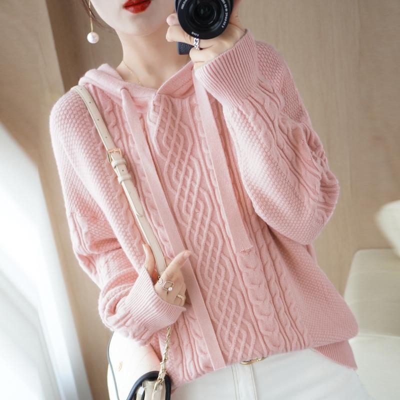 Women Knitted Hoodie Sweater MODERN NEW SAGA Winter Thick Knitted Pullover Sweatshirt Autumn Cashmere Wool Sweaters Female Jumper