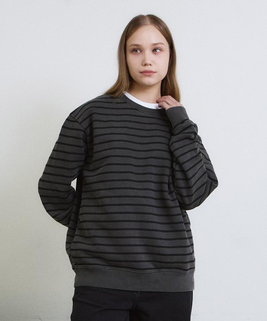 ADERNM Pigment Daily Stripe Sweatshirt (Charcoal)