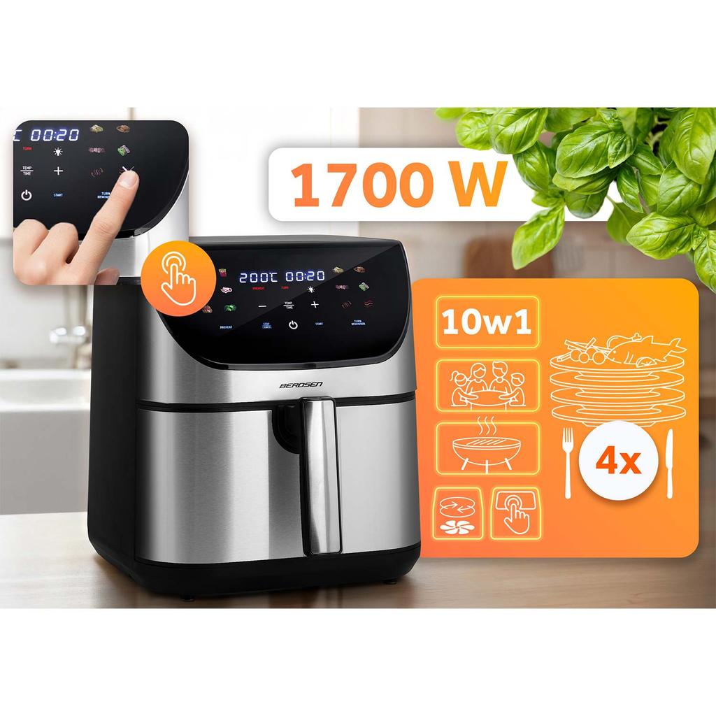 Air Fryer 8L Berdsen 1700W Bd-659 Silver