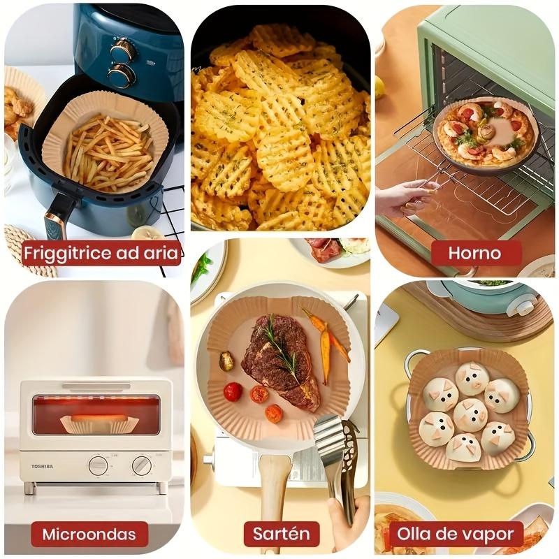 100pcs Air Fryer Paper, 7.87 Inches, BPA Free, Disposable, Suitable for Oven,Free Fryer Accessories, Disposable Mold, Square Air Fryer Paper