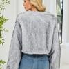 Fashionable Women's Plush Short Jacket Fauxsuit Collar