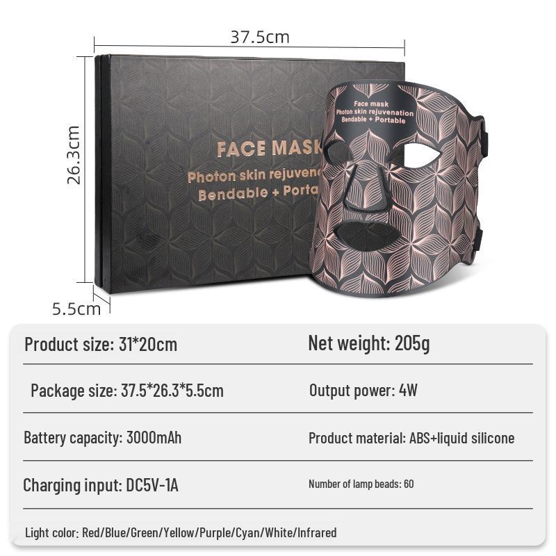 8-Color Silicone LED Light Mask: Red & Blue Photon Beauty Rejuvenation Facial Device