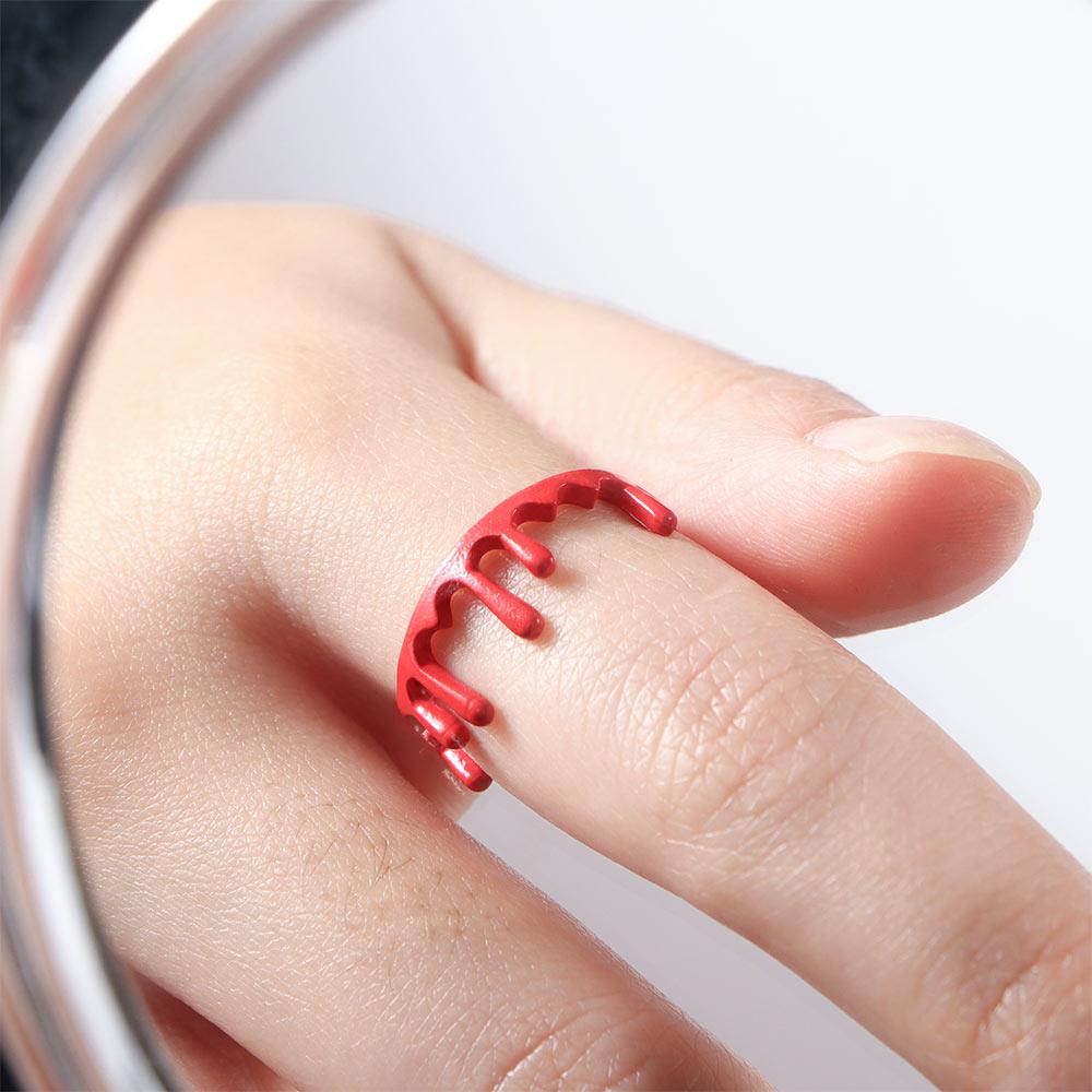 For Women Cutting Bloodstain Men Korean Finger Ring Women Ring Party Jewelry Halloween Opening Ring