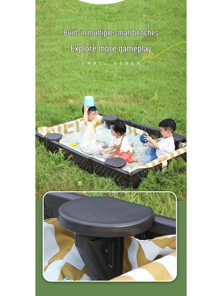 Abnehmbarer Indoor-/Outdoor-Kunststoff-Sandkasten für Kinder mit Zaun