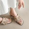Fashion New Cow Suede Summer Slippers Square Toe Shoes for Women Fashion Tassels Slippers Handmade Mid Heel Pinch Toe Shoes Brown