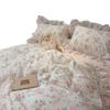 Korean Style Girlish Lace Cotton 4-Piece Princess Bedding Set for 1.8m Bed