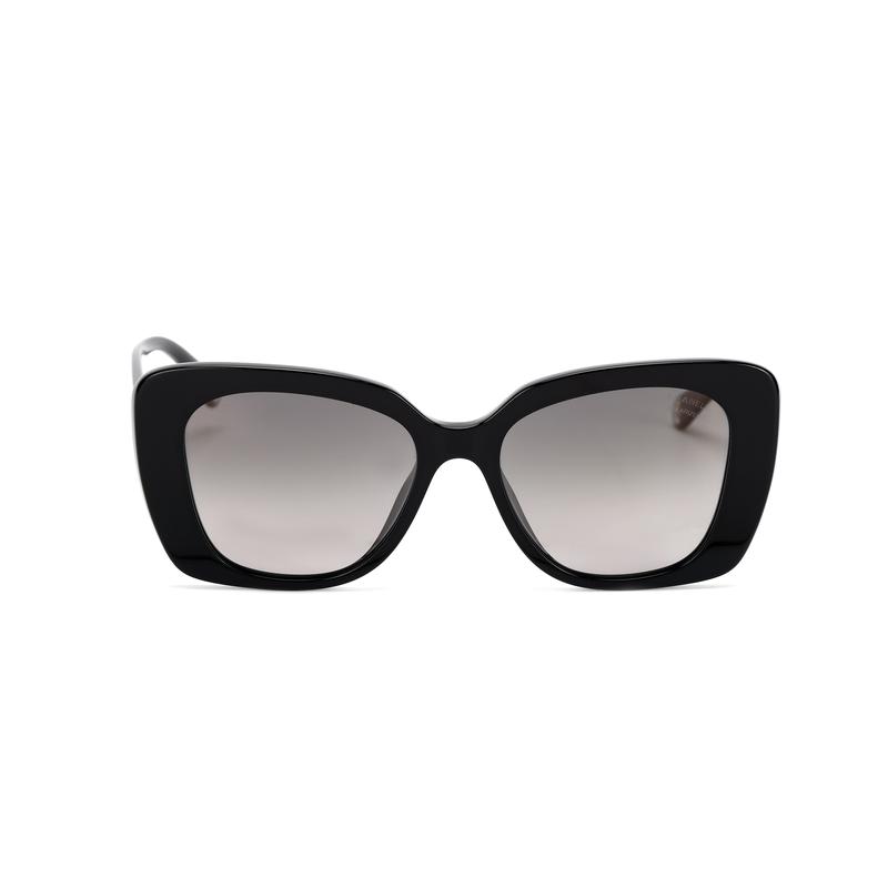 CHANEL Logo Irregular Sunglasses Women's Black