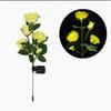Kolip Solar 5 Heads Rose Lamp Outdoor Waterproof Simulation Rose Flower Lawn Decorative Lamp For Garden Yard Patio Decoration