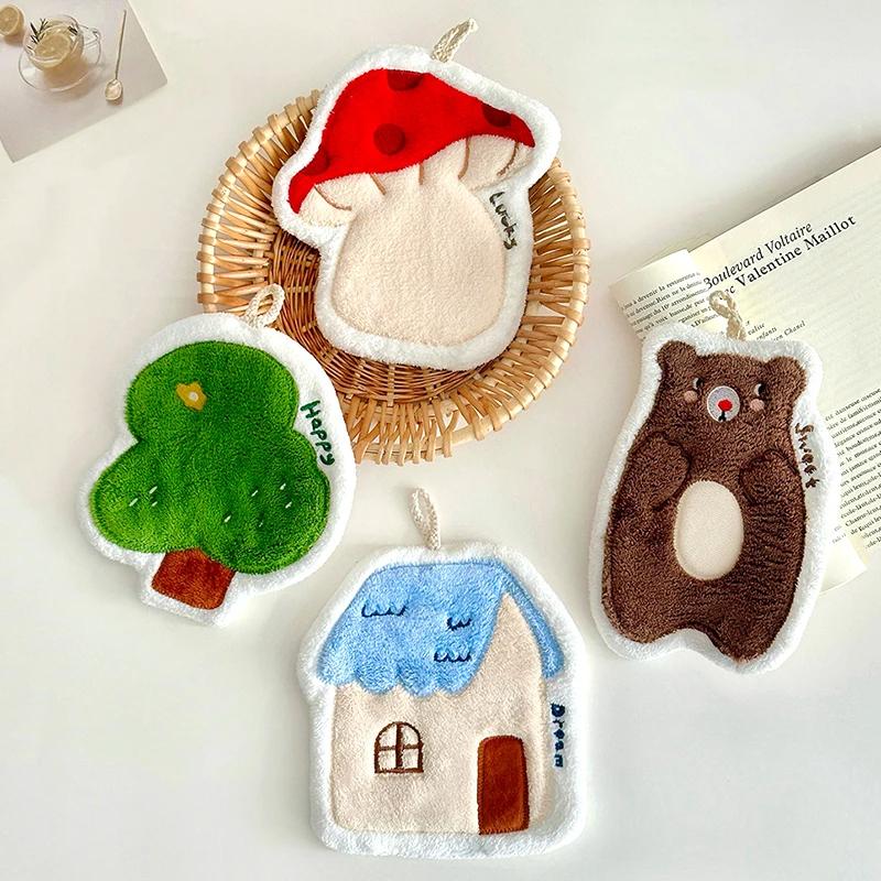 Kawaii Hand Towel Absorbent Cleaning Cloth Hanging Towels for Kitchen Hand Cloth Kids Bathing Towel Bath Room Towel