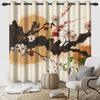 2pcs/Set Cherry Blossom Window Curtain Japanese Scenery Mount Fuji Sun Bedroom Living Room Polyester Blackout Soundproof Curtain