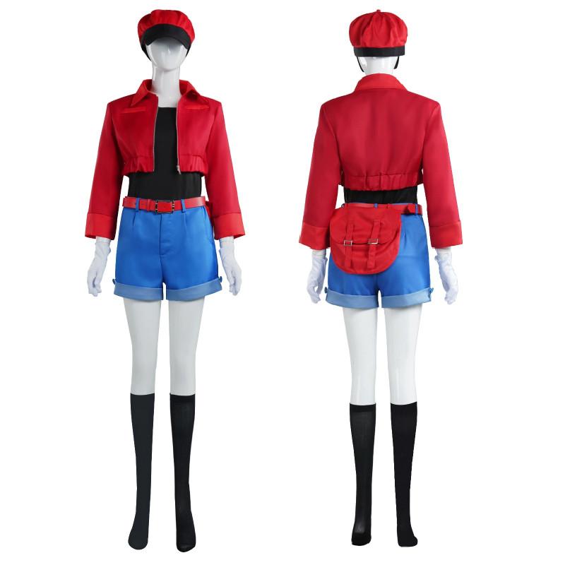 Sada kostýmů pro cosplay červených a bílých krvinek z Cells At Work z polyesterové látky pro fanoušky anime a cosplayerů