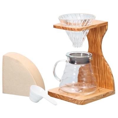 HARIO V60 Σετ Βάσης από Ξύλο Ελιάς για Κούπες Καφετιέρα Στάγματος Δώρο 1-4 VSS-1206-OV