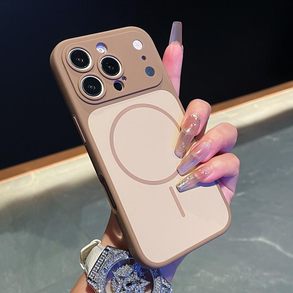 

Simple For Magsafe Magnetic Charge Skin-friendly Matte Case For iPhone Air 17 16 15 14 13 Pro Max Large Window Soft Bumper Cover iPhone Air