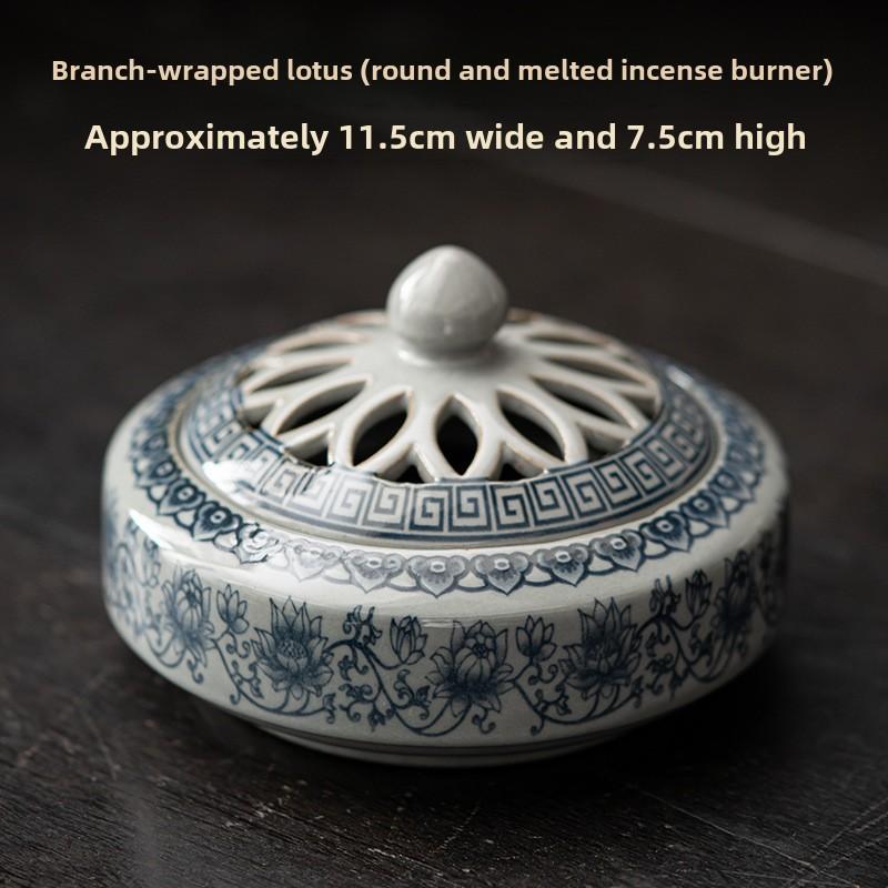 

Blue And White Ceramic Incense Burner For Agarwood Sandalwood Home Indoor Aromatherapy Zen Meditation Decor Creative Gift