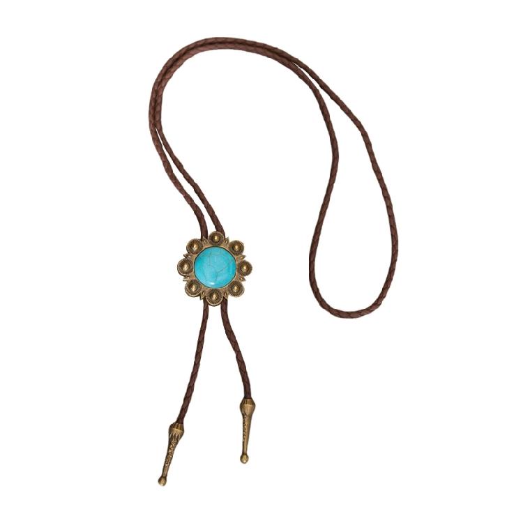 

Turquoise Pendant Bolo Ties Business Neckwear Western Necktie Business Shirt Bolo Tie Decorative Tie for Casual Formal