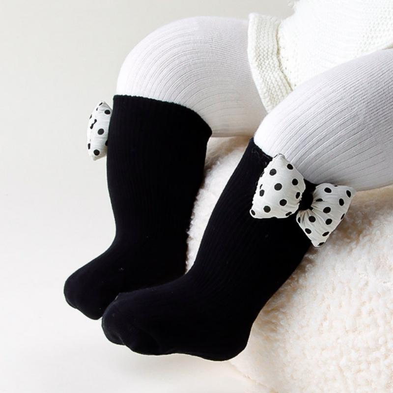 Korean Cute 3D Bow Baby Girls Socks Spring Autumn Soft Cotton Floor Socks Infant Kids First Walkers Newborn Socks