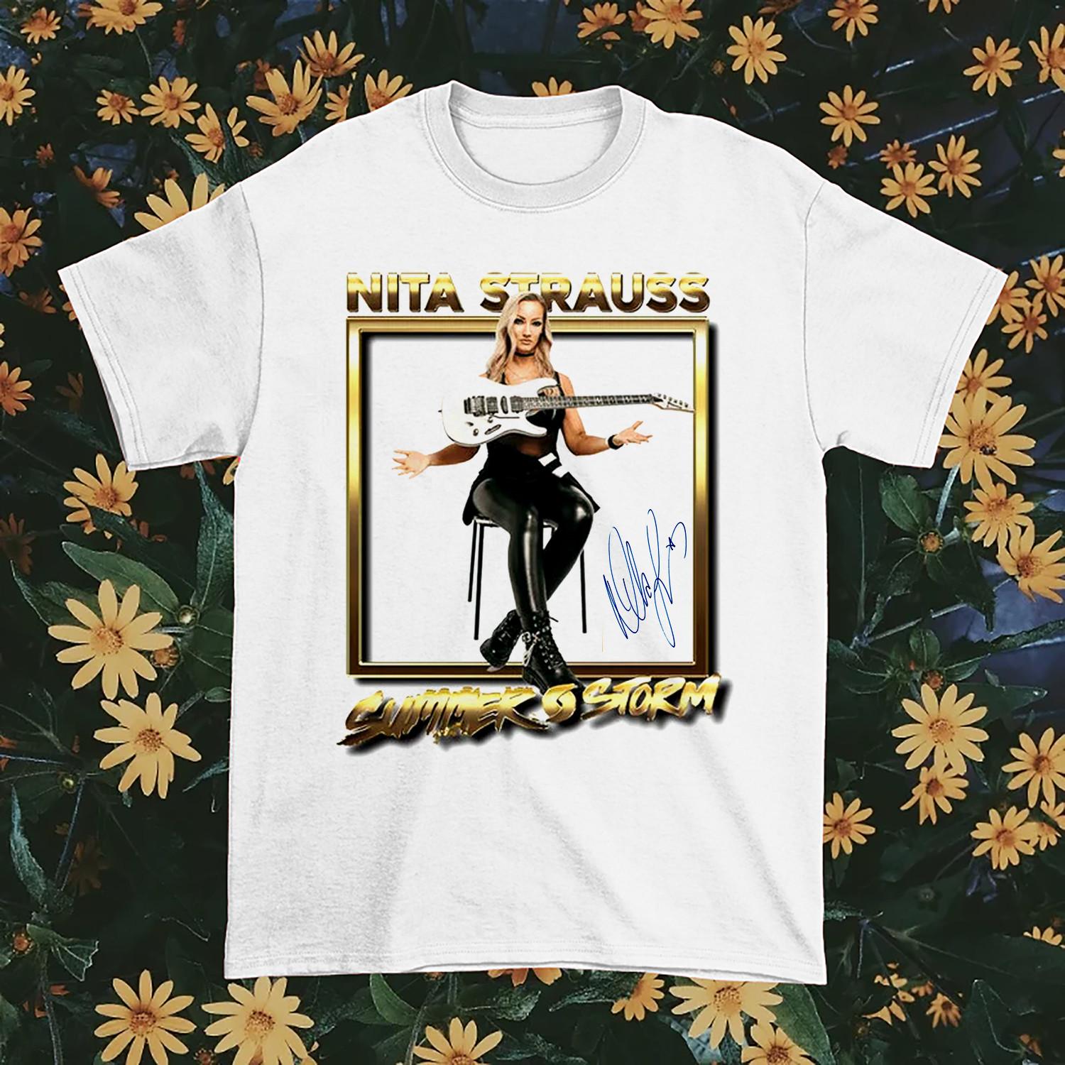 New Nita Strauss Signature Heavy Cotton White All Size Unisex Shirt CM301 XXXL