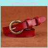 Elegant Leather Belts For Women With Simple Design And Alloy Fastener For Office Wear