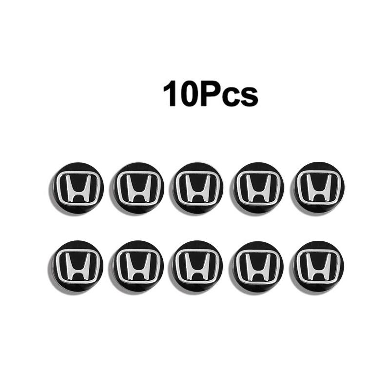 

10Pcs Aluminum Car Key Emblem Sticker Decoration Decals For Honda Civic Fit Jazz Accord Pilot CRV Odyssey Passport City Shuttle