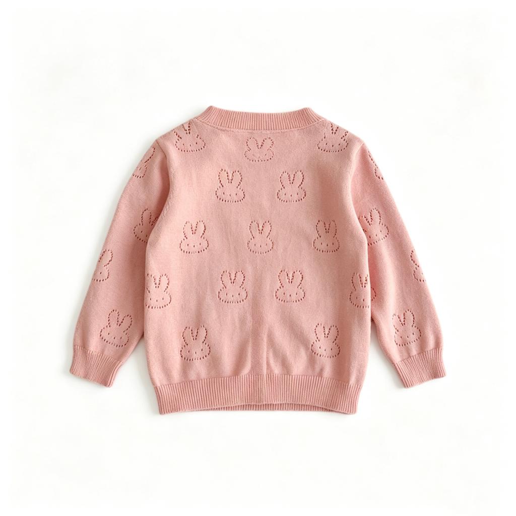 Baby Girls Knit Cardigan Button-Front Sweater for Everyday Wear