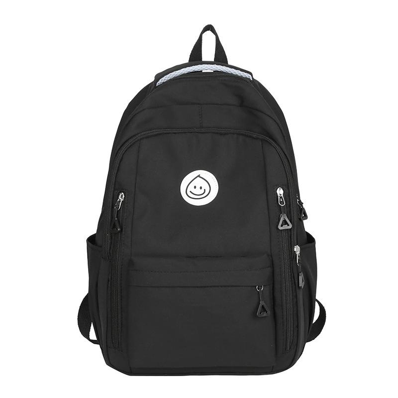 

Шкільний рюкзак для учня середньої школи, новий рюкзак з принтом, жіночий простий рюкзак великої місткості, з полегшенням навантаження, повсякденна дорожня сумка чорний