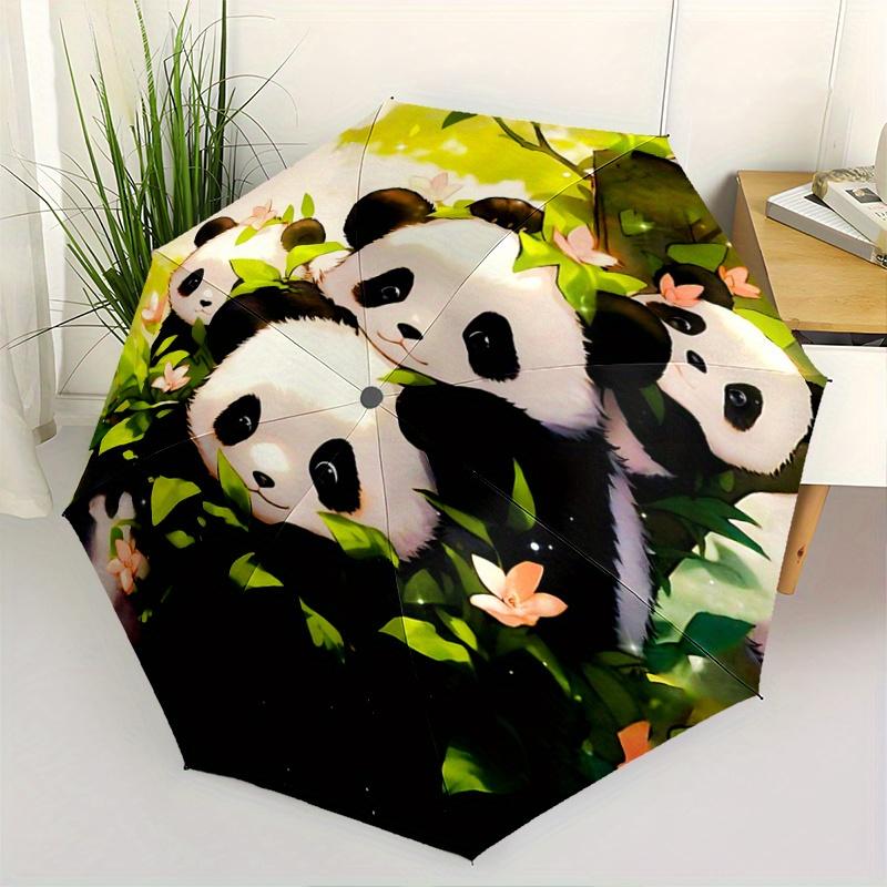 

1pc Four Winning Pandas Automatic Opening and Closing Umbrella - Suitable for Various Occasions, Outdoor Activities, Lightweight and Durable
