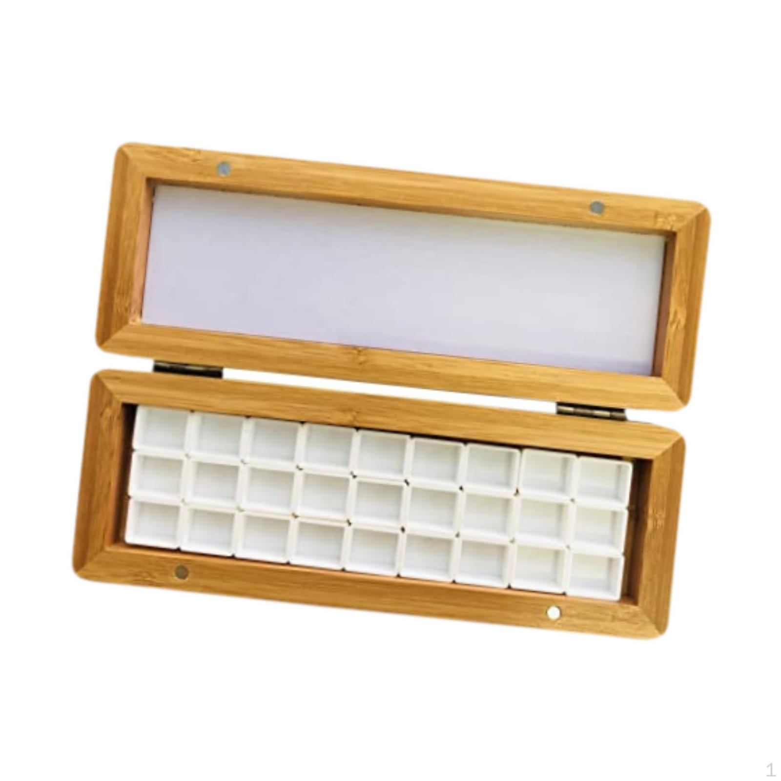 

Порожня палітра акварельних фарб для малювання. Портативна 27 Grids_Wood