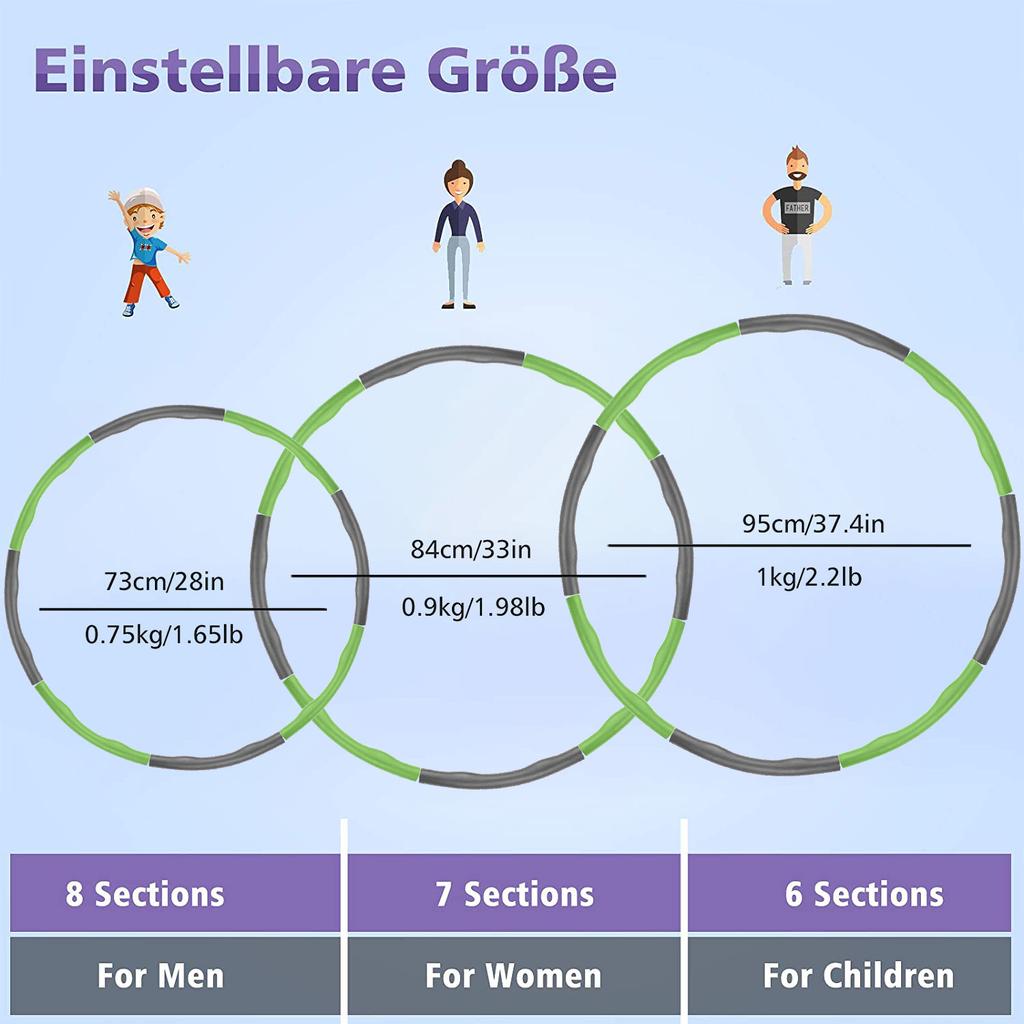 Erwachsene Kinder 6-8 Abnehmbare Abschnitte Geeignet Bauchformung Fitness Abnehmen