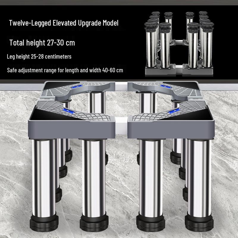 Universal Washing Machine & Refrigerator Stand with Stainless Steel Wheels