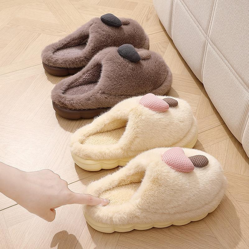 Cotton slippers winter 2025 new home indoor plush warm non-slip thick-soled cotton shoes
