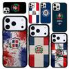 Capa Hülle für iPhone 17 Air 16 Pro Max 15 Plus 11 13 Mini 14 12 Rückseite Handyhülle Wappen der Dominikanischen Republik weich