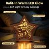 Atmospheric Room Lighting 3D Wooden LED Christmas Night Light, Hollow Carved Tabletop Decor Table Lamp with Warm Glow, Festive Holiday Home And Office