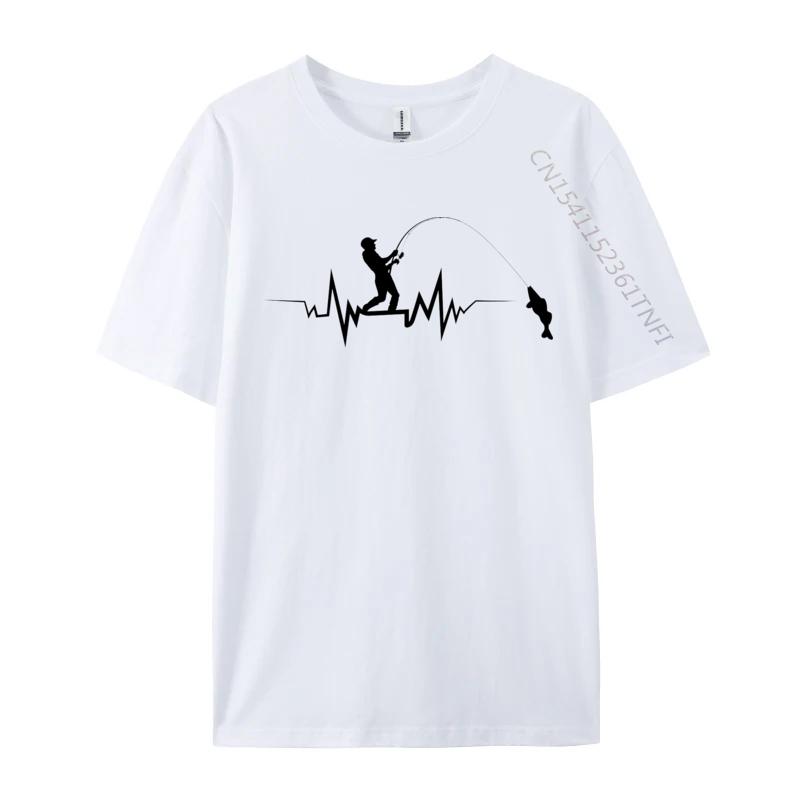 Fishing Heartbeat Cool TShirt Casual Tops Shirts Printed T Shirts Oversized Tshirts Graphic T Shirts