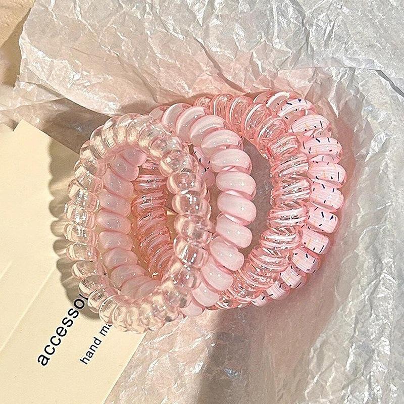Korean High-Quality Summer Fresh Telephone Cord Scrunchie - Cute & Durable Hair Tie for Women