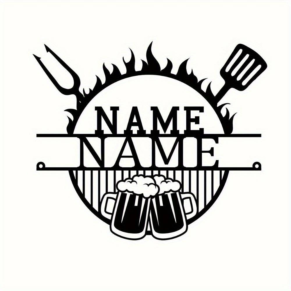 Retro BBQ Beer Metal Sign, Man Cave Wall Decor for Bar Garage