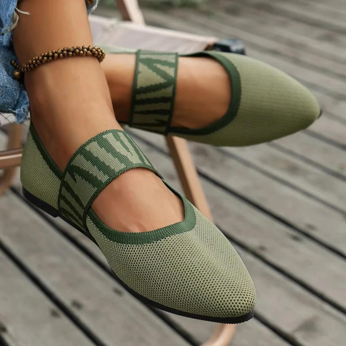 

Fashion Spring Elegant Women s Ballet Flats Mesh Casual Shoes Woman New Shallow Sneakers Comfortable Pointed Toe Flat Shoes Women 2025 36