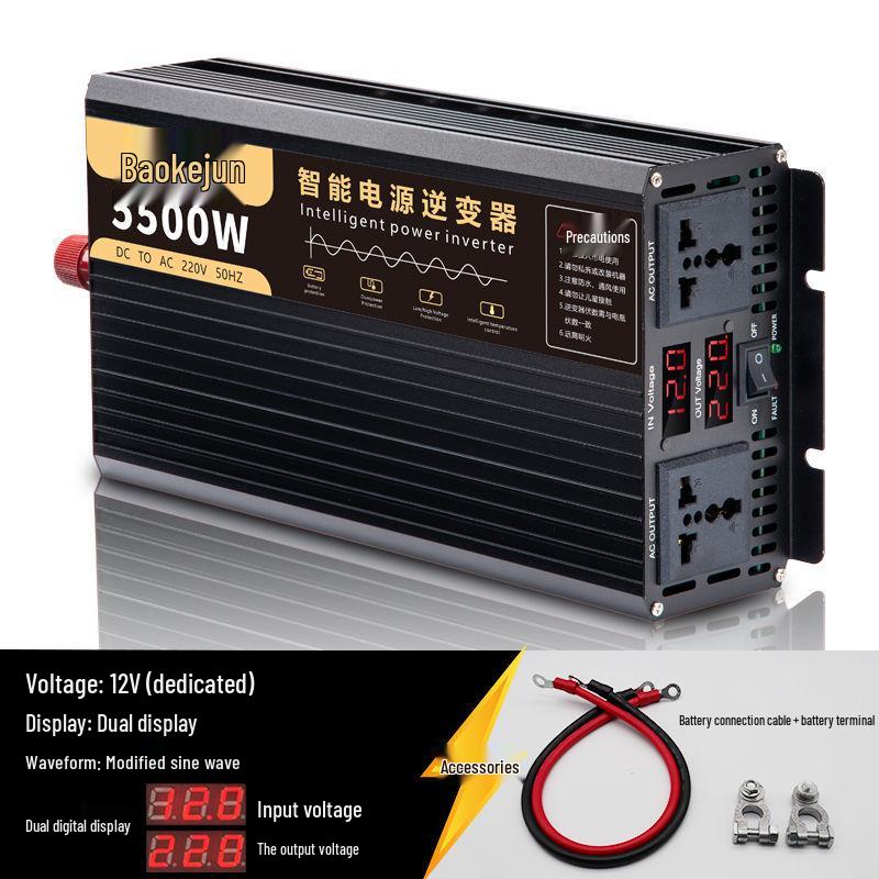 Sine Wave Car Inverter: 12V/24V to 220V High-Power Converter for Truck Batteries