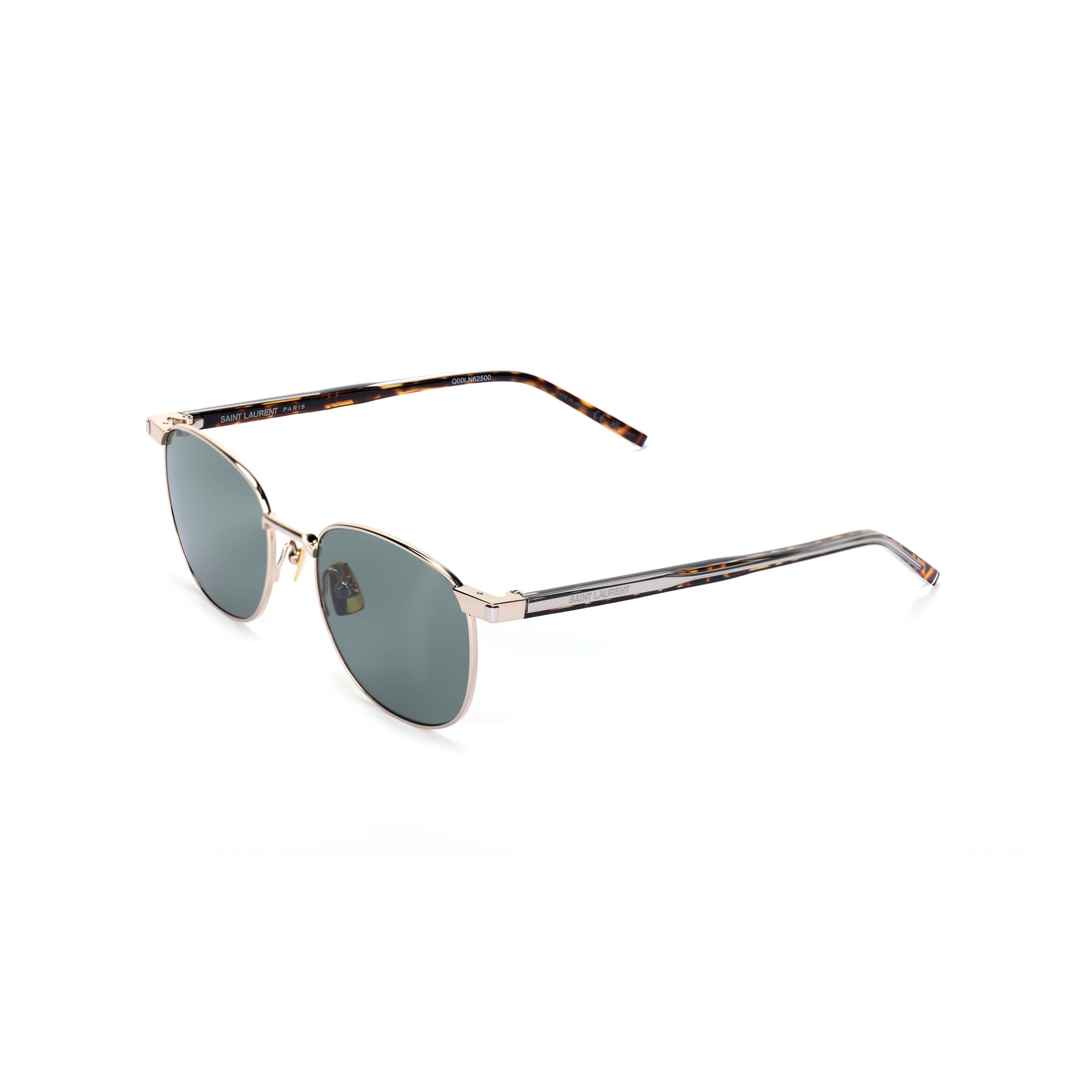 Saint Laurent Metal Round Sunglasses Unisex sunglasses Gold SL747003 51,Gold