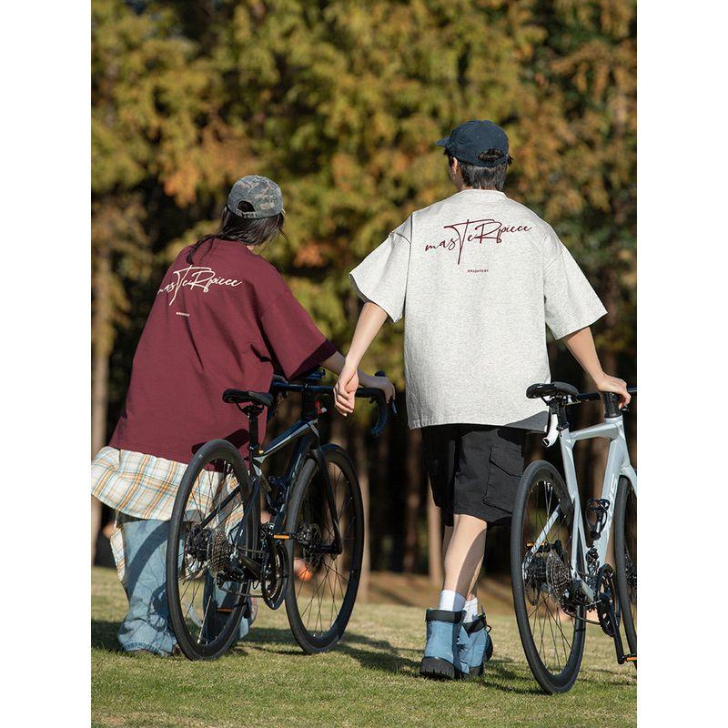 Wassup American-Style Letter Pure Cotton Short-Sleeve T-Shirt for Men and Women, New Summer Loose Heavyweight Crew Neck Half-Sleeve Top